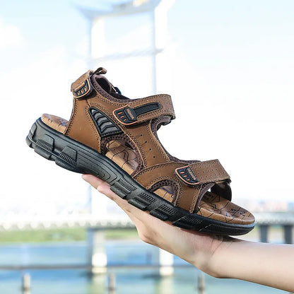 Men's Genuine Leather Gladiator Sandals – Roman Style