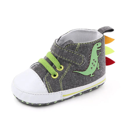 Boys' Anti-Slip Cartoon Canvas First Walker Shoes