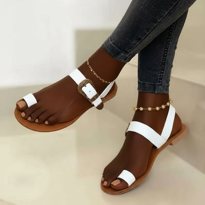 Women's Gold Toe-Ring Flat Sandals