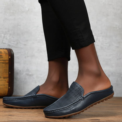 Men's Genuine Cow Leather Mule Loafers