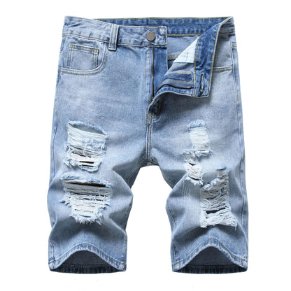 Men's Distressed Denim Shorts
