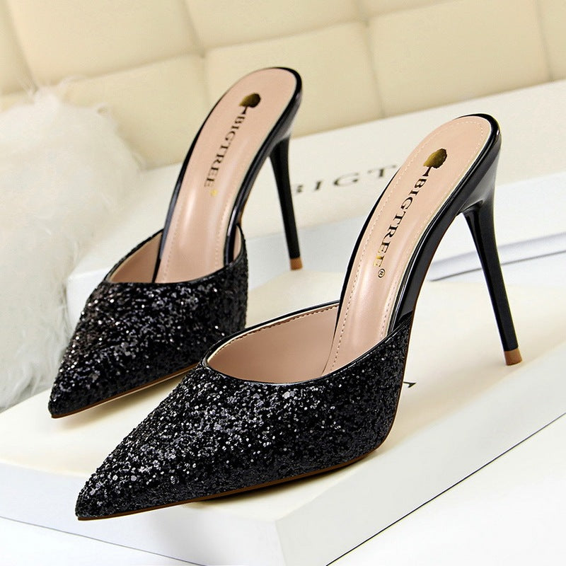 Women's Crystal Embellished Thin Heel Sandals