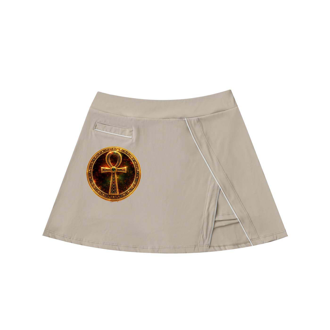 "Eternal Spirit" Ankh High-Waist A-Line Skirt