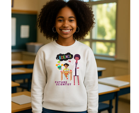Future Scientist Youth Crewneck Sweater for Girls