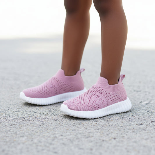 Girls' Knit Slip-On Breathable Sneakers