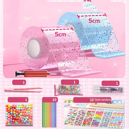 DIY Blow Bubble Nano Tape Full Set of PET Nano Glue Knead Music