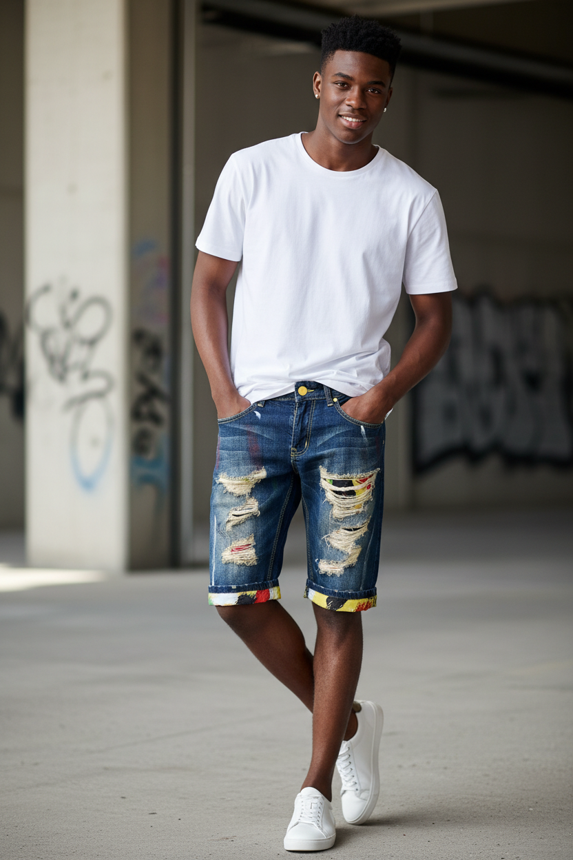 Boys Distressed Denim Shorts for Youth Boys