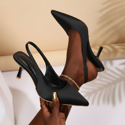 Women's Pointed-Toe Mid-Heel Slip-On