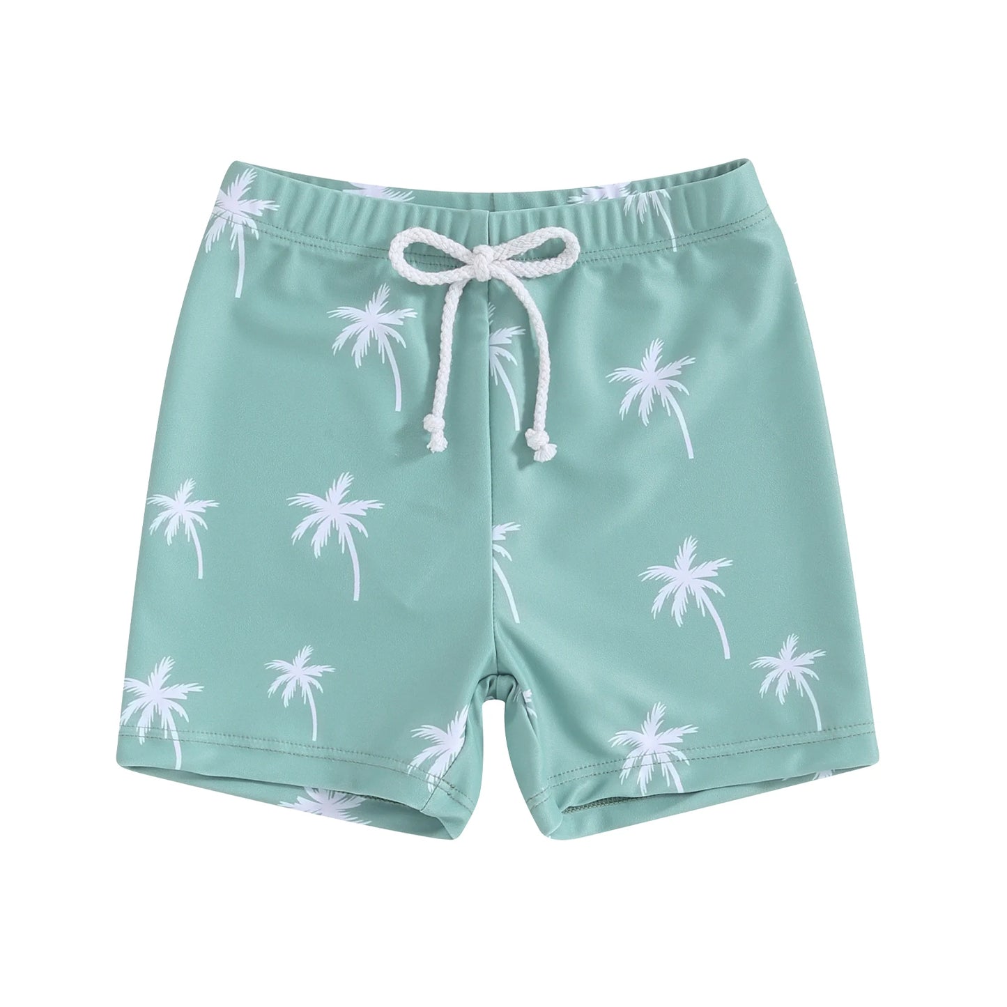 Boys Dinosaur & Coconut Tree Print Swim Shorts