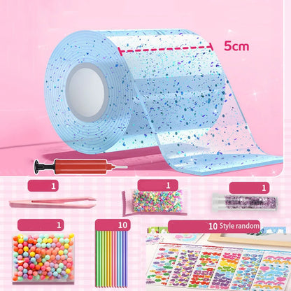 DIY Blow Bubble Nano Tape Full Set of PET Nano Glue Knead Music