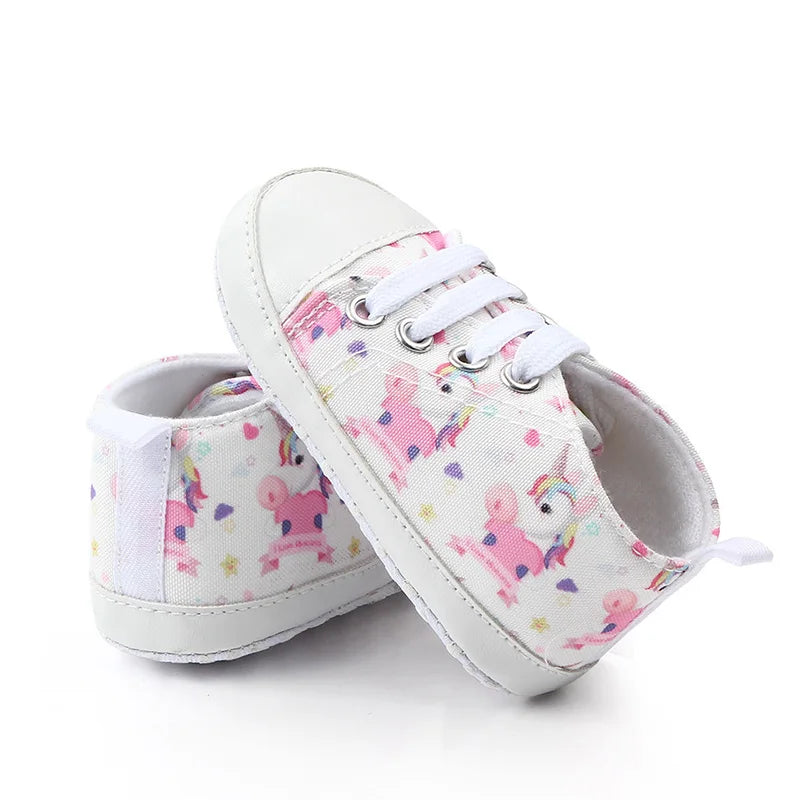 Baby Girls' Unicorn Print First Walker Sneakers