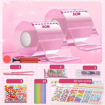 DIY Blow Bubble Nano Tape Full Set of PET Nano Glue Knead Music