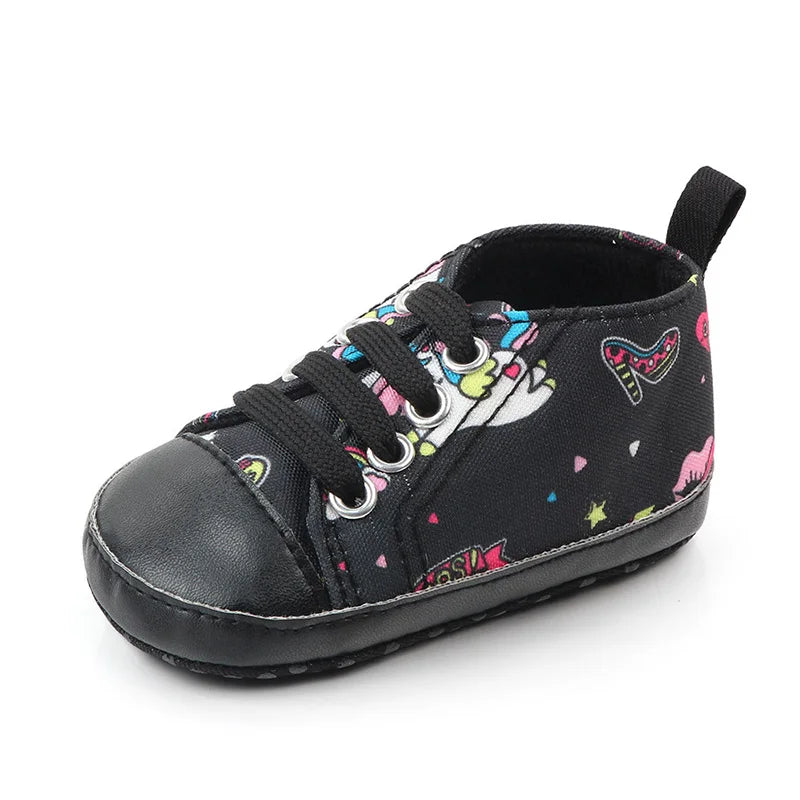 Baby Girls' Unicorn Print First Walker Sneakers