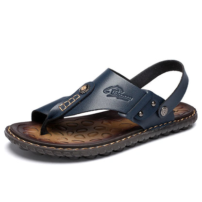 Men's Handmade Split Leather Moccasin Sandals