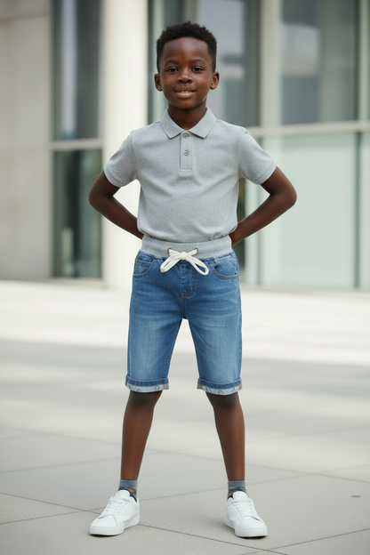 Boys Plaid Drawstring Shorts for Youth Boys