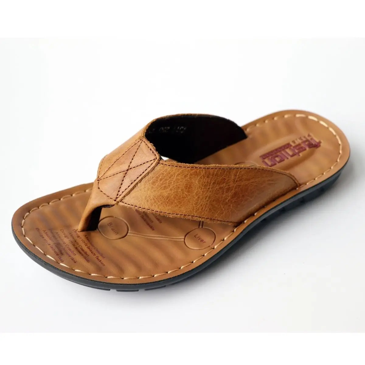 Men's Genuine Leather Flip Flop Sandals