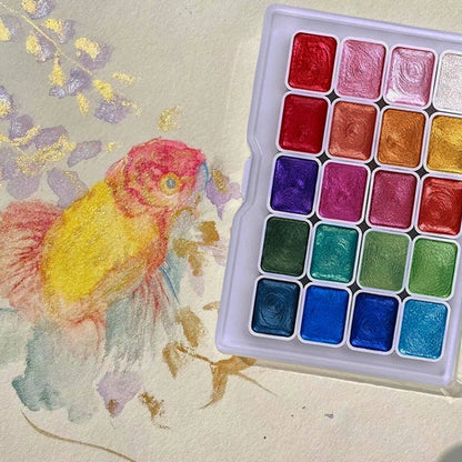 20/36/98 Color Pearlescent Watercolor Paint- Intense Sparkle Light