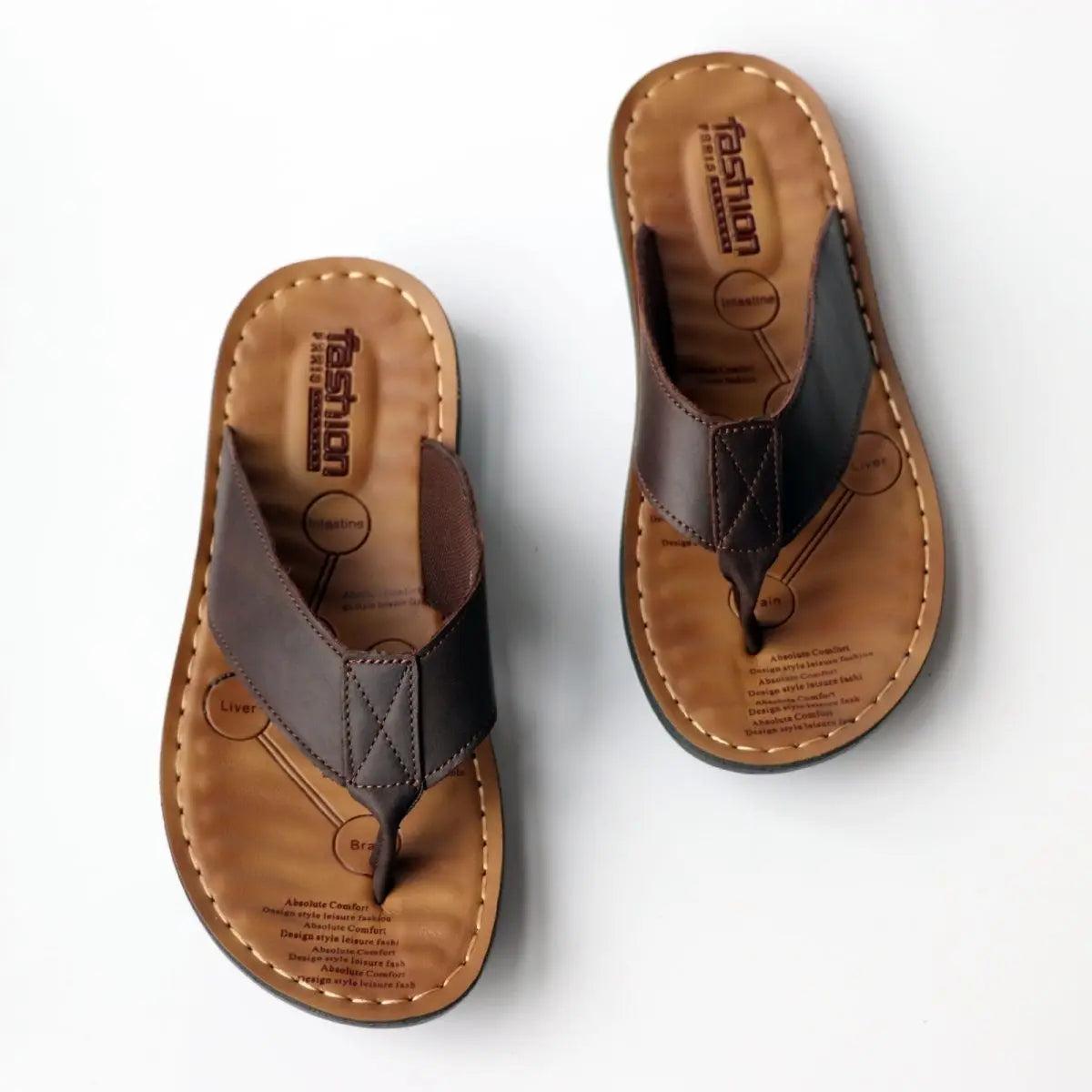 Men's Genuine Leather Flip Flop Sandals