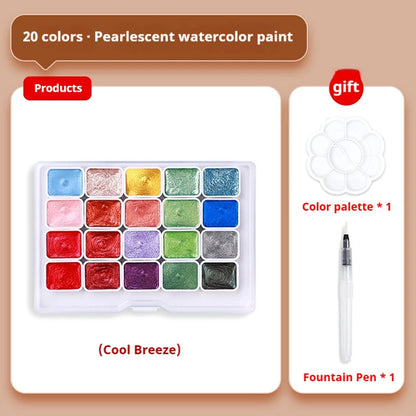 20/36/98 Color Pearlescent Watercolor Paint- Intense Sparkle Light