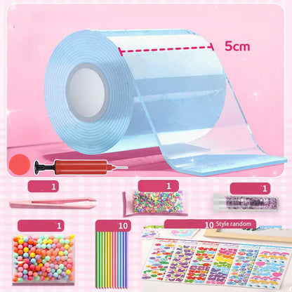 DIY Blow Bubble Nano Tape Full Set of PET Nano Glue Knead Music