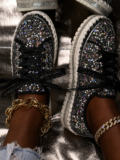 Metallic Platform Sneakers