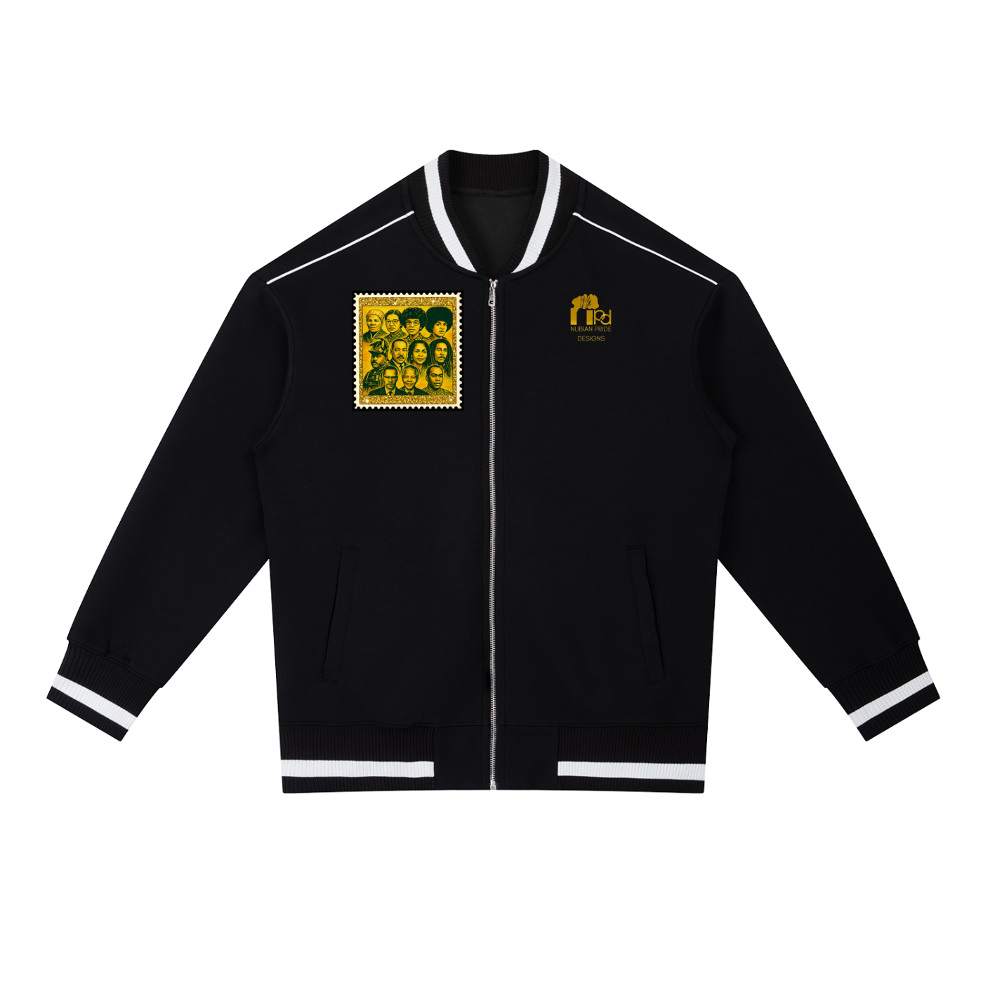 Icons of Heritage™ Contrast Piping Zip Unisex Bomber Jacket