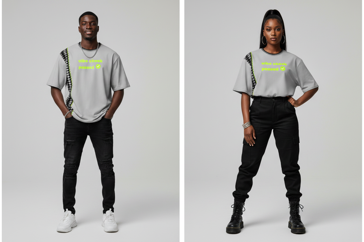 Vibe Check Oversized Tee – Adult Unisex All-Over Print Heavyweight Cotton