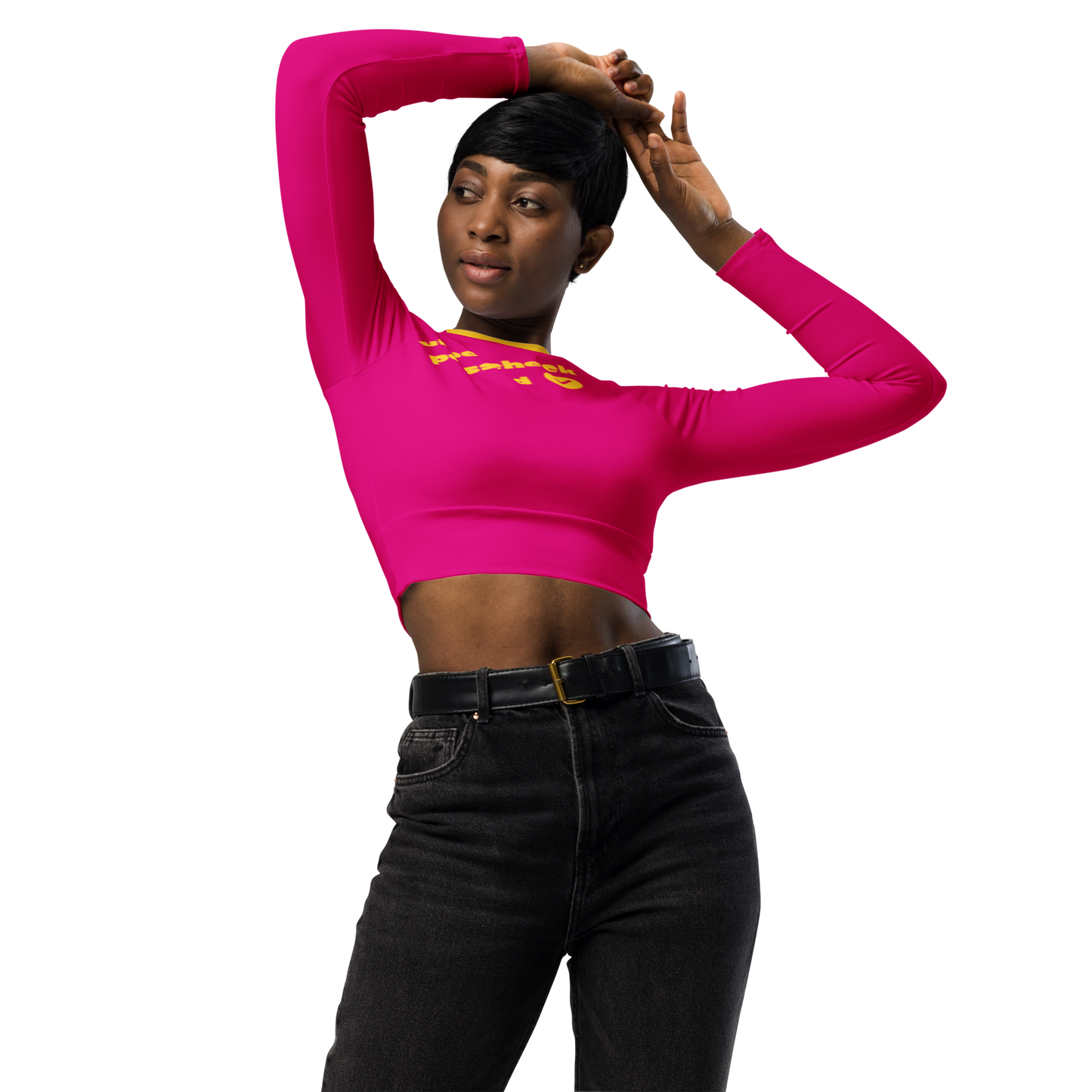 Check The Vibe Recycled Long Sleeve Crop Top For Women