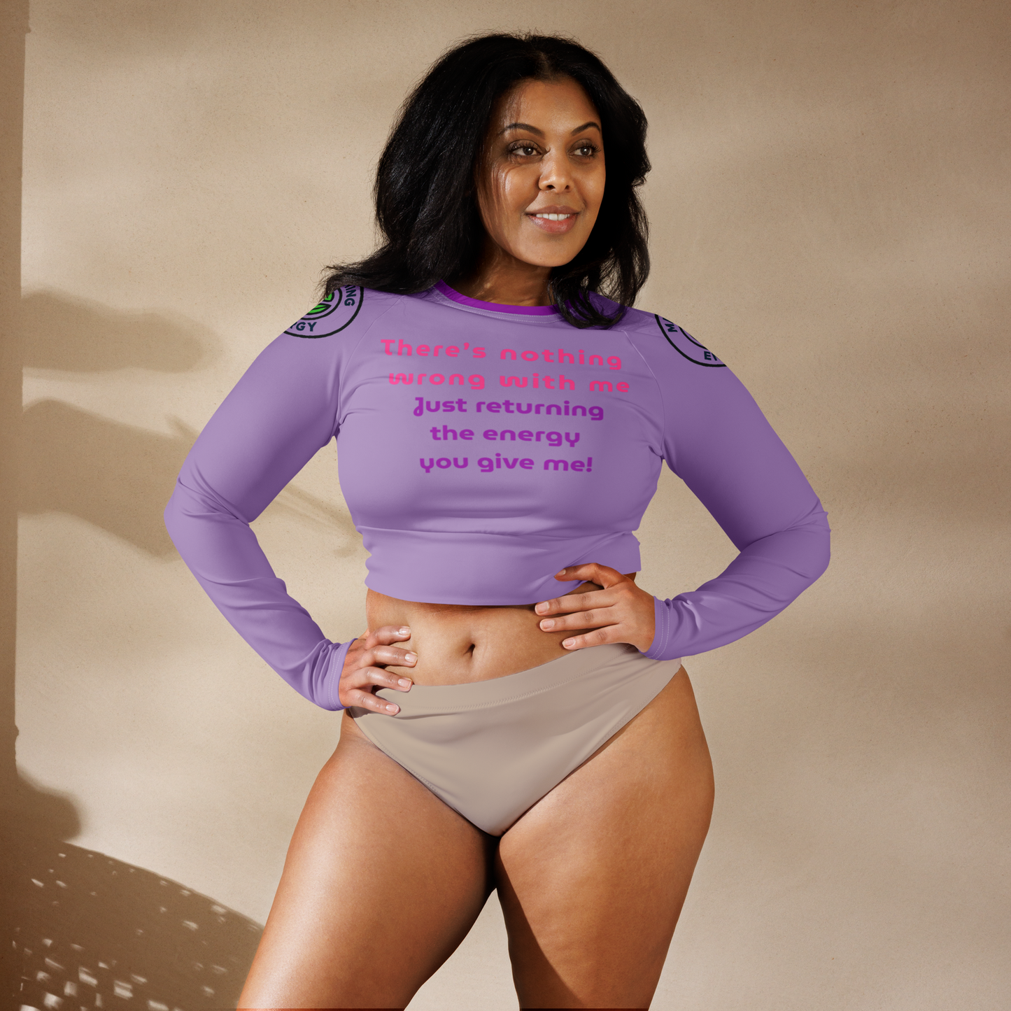 Matching Energy Recycled Long Sleeve Crop Top