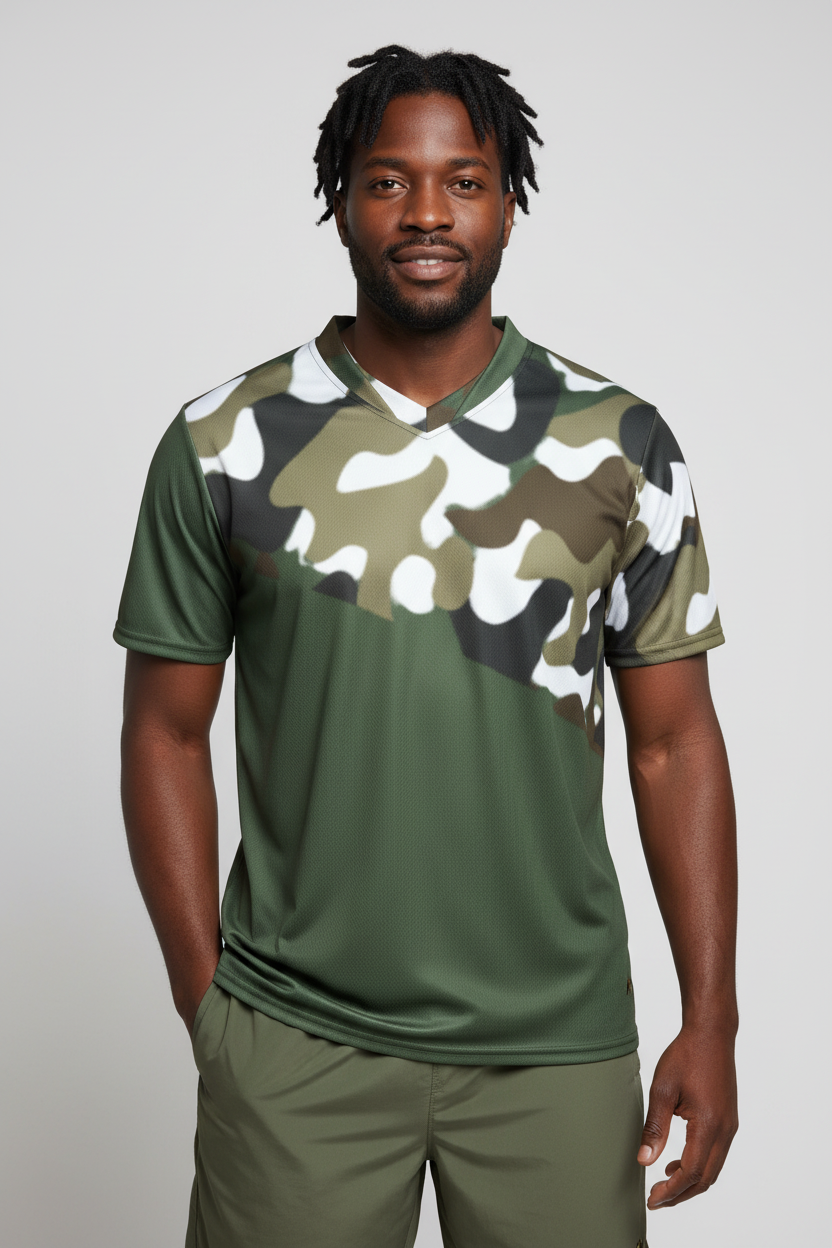Men's Camo Print Sports Jersey