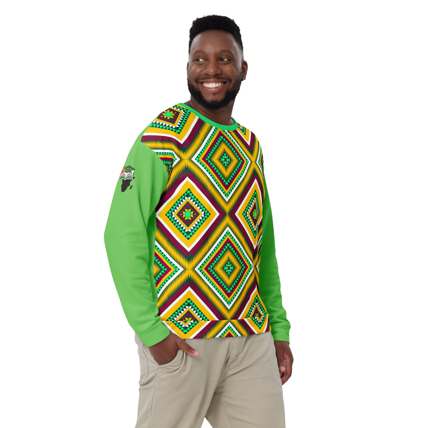 HBCU Proud Parents Tribal Print Sweatshirt – Heritage, Pride & Black Excellence in Tribal Green