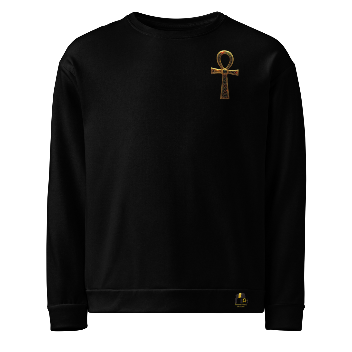 Gold Ankh Sweatshirt – Eternal Wisdom Afrocentric Unisex Fleece