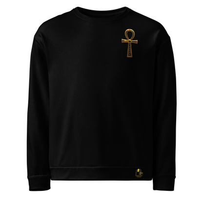 Gold Ankh Sweatshirt – Eternal Wisdom Afrocentric Unisex Fleece