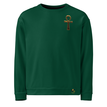 Gold Ankh Sweatshirt – Eternal Wisdom Afrocentric Unisex Fleece