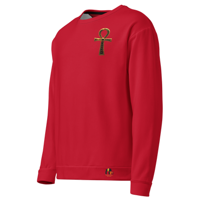 Gold Ankh Sweatshirt – Eternal Wisdom Afrocentric Unisex Fleece