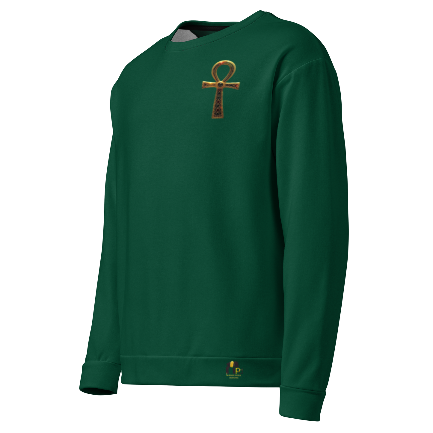 Gold Ankh Sweatshirt – Eternal Wisdom Afrocentric Unisex Fleece