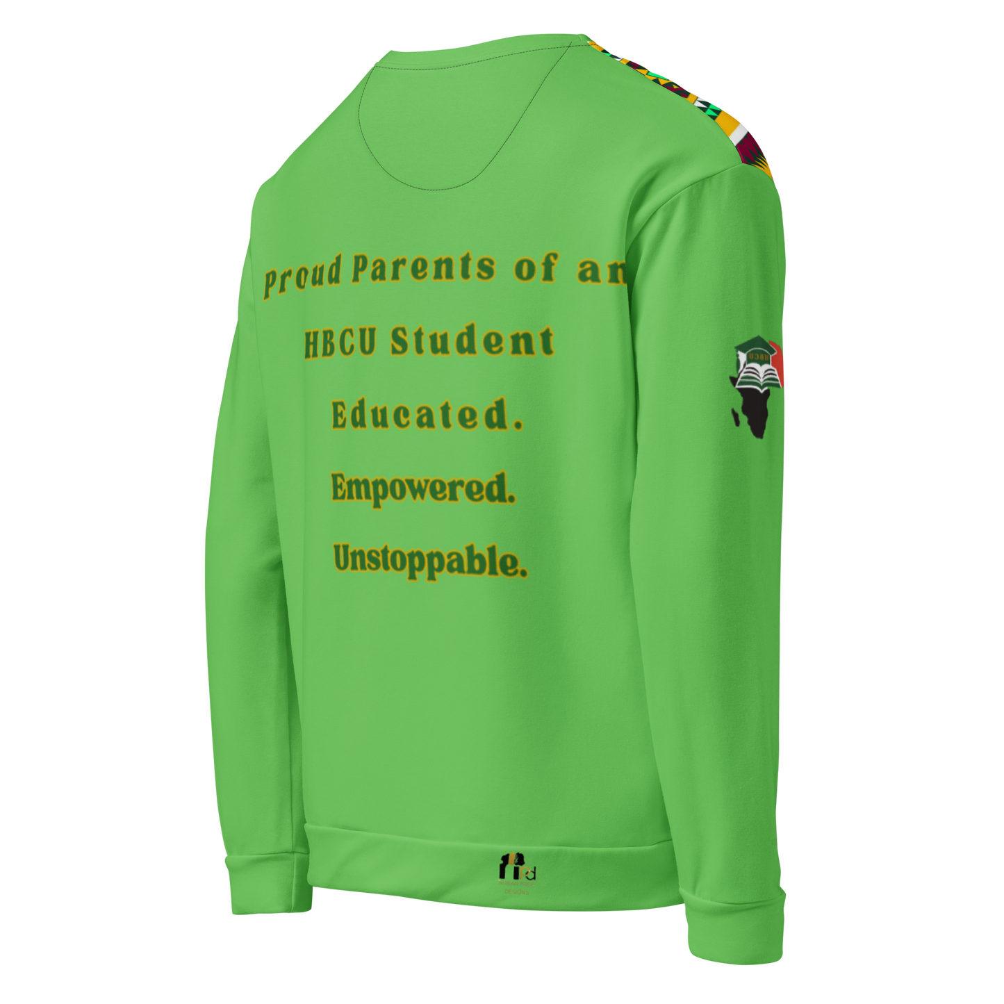 HBCU Proud Parents Tribal Print Sweatshirt – Heritage, Pride & Black Excellence in Tribal Green