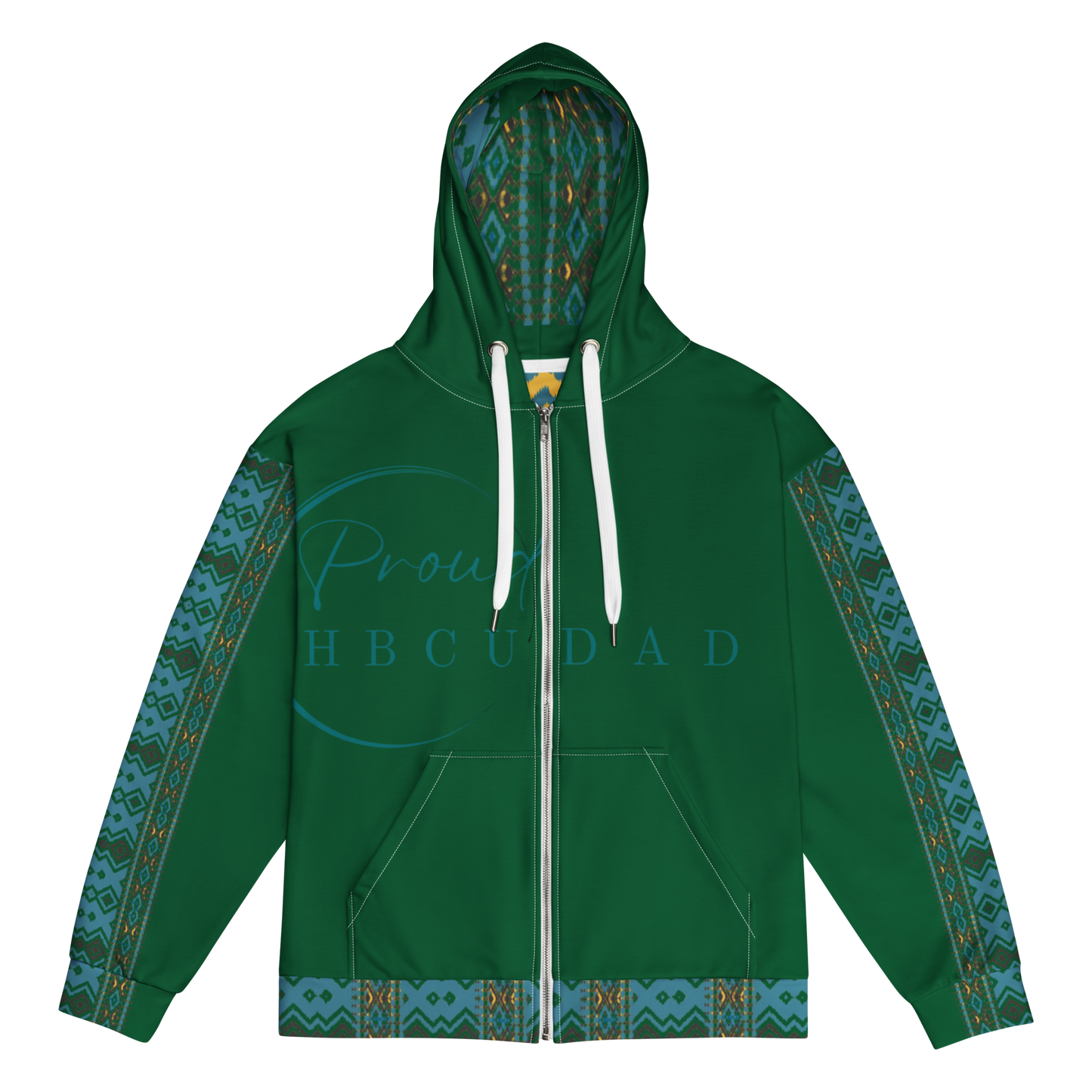 HBCU Proud Dad Eco-Zip Hoodie – Legacy & Black Excellence in Tribal Green