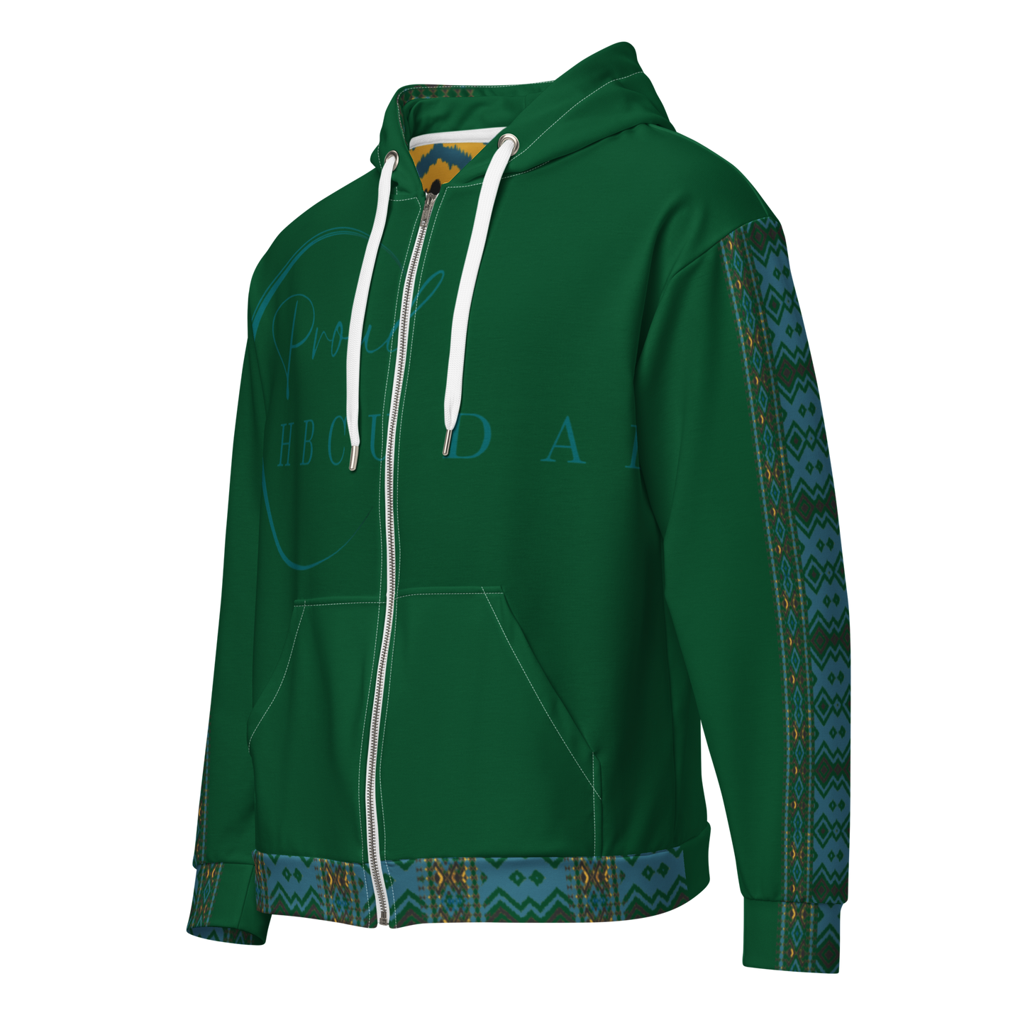 HBCU Proud Dad Eco-Zip Hoodie – Legacy & Black Excellence in Tribal Green