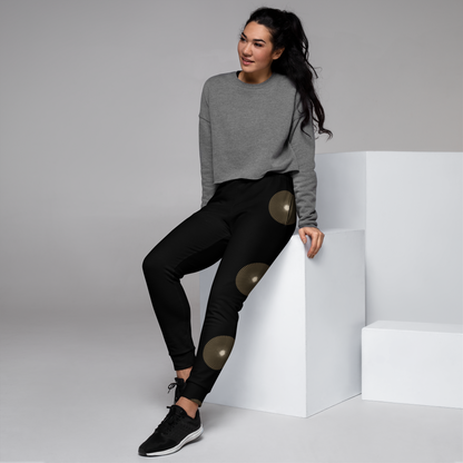 Nubian Luxe Joggers – Black & Gold for Women