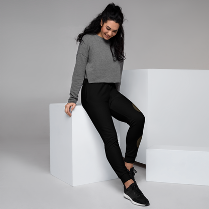 Nubian Luxe Joggers – Black & Gold for Women
