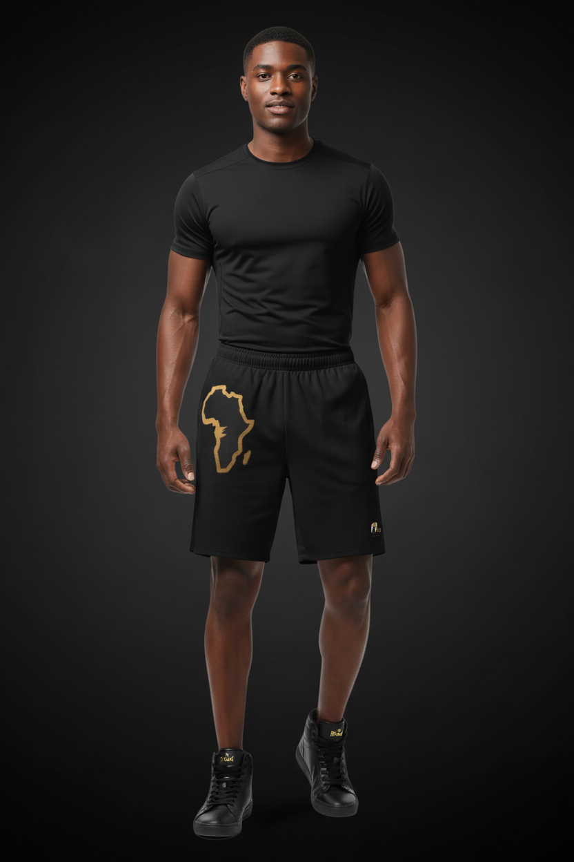 Africa Black & Gold Men's Shorts