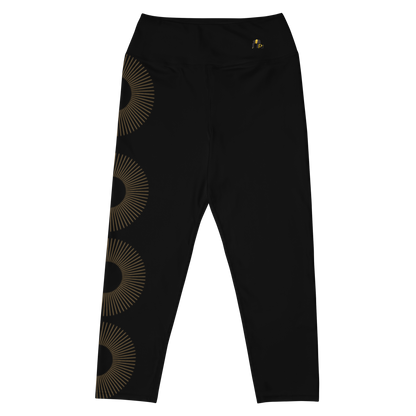 Golden Aura Yoga Capri Women's High-Waist Leggings