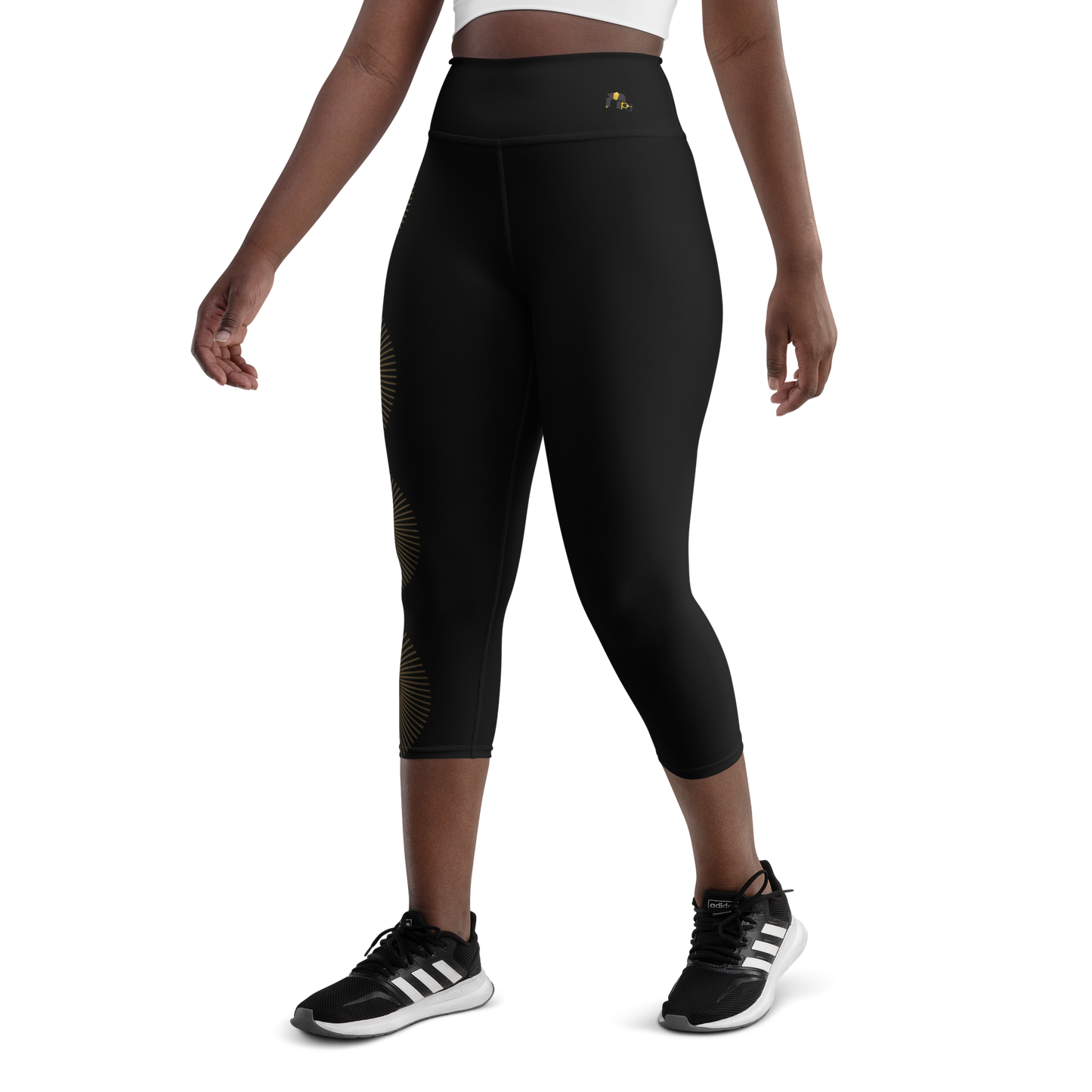 Golden Aura Yoga Capri Women's High-Waist Leggings