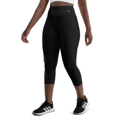 Golden Aura Yoga Capri Women's High-Waist Leggings
