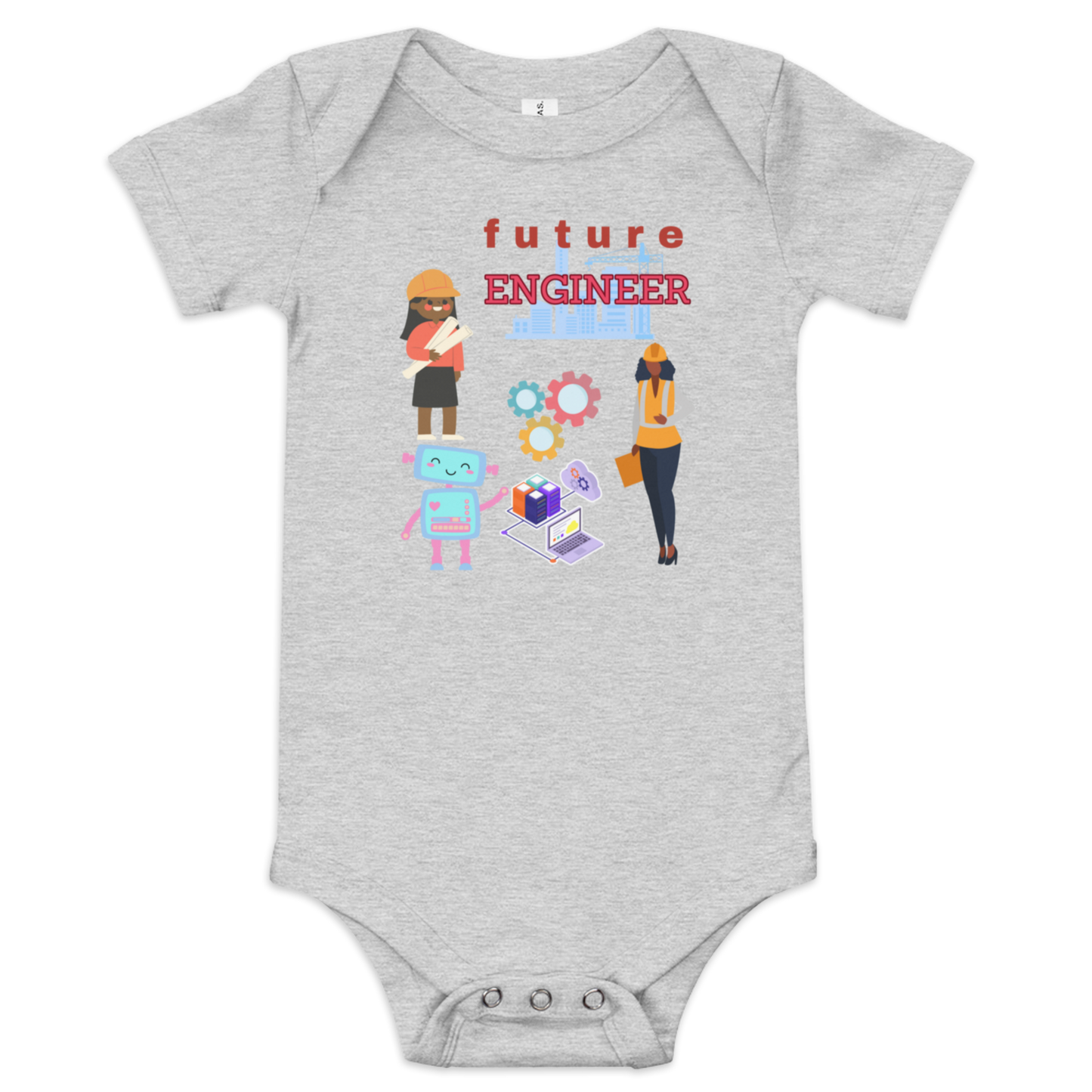 Future Engineer Baby Short Sleeve Onesie for Girls