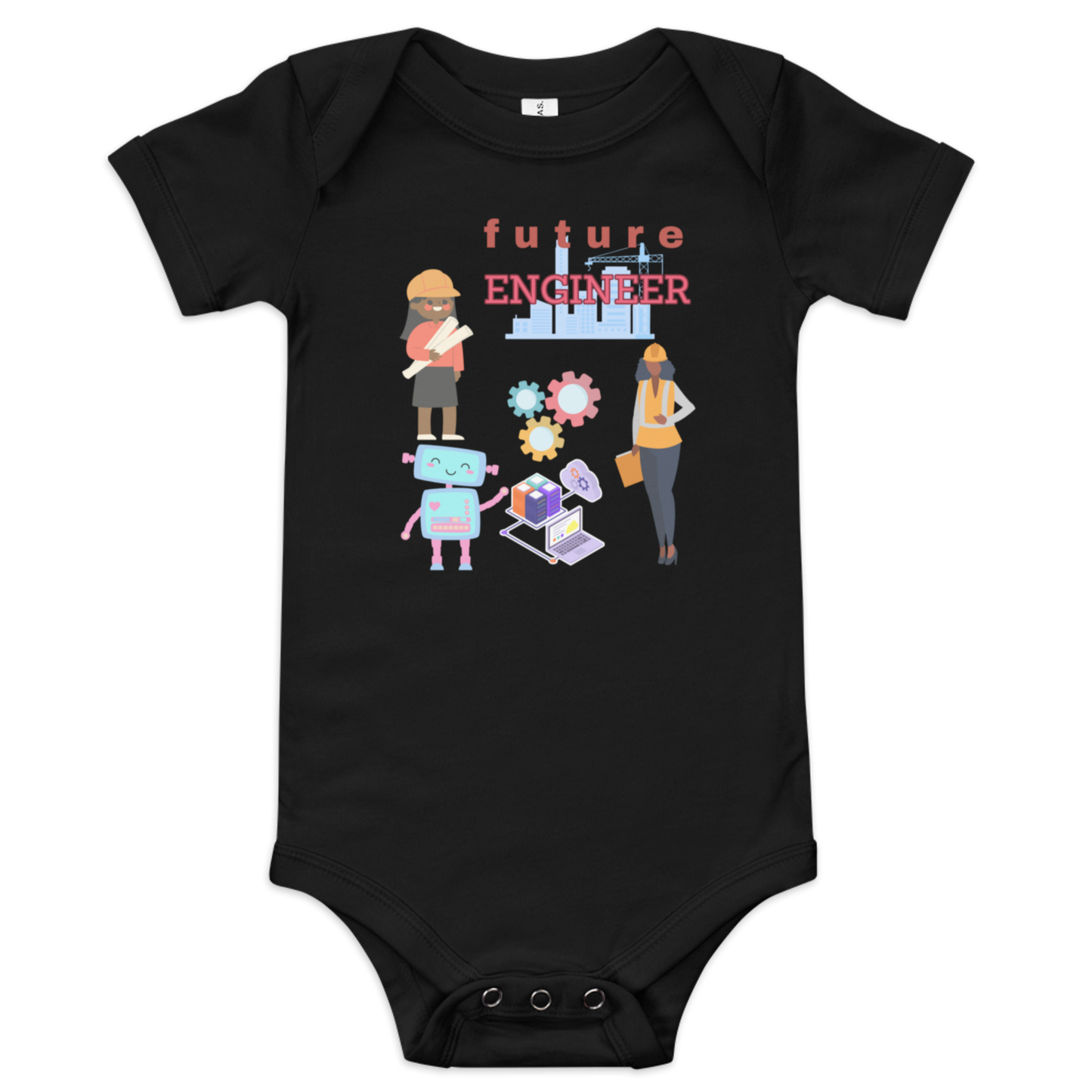 Future Engineer Baby Short Sleeve Onesie for Girls