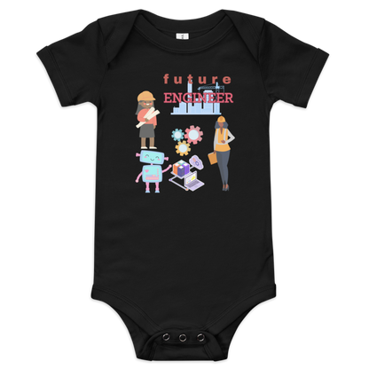 Future Engineer Baby Short Sleeve Onesie for Girls