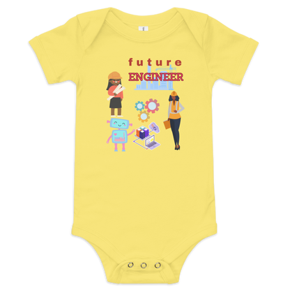 Future Engineer Baby Short Sleeve Onesie for Girls