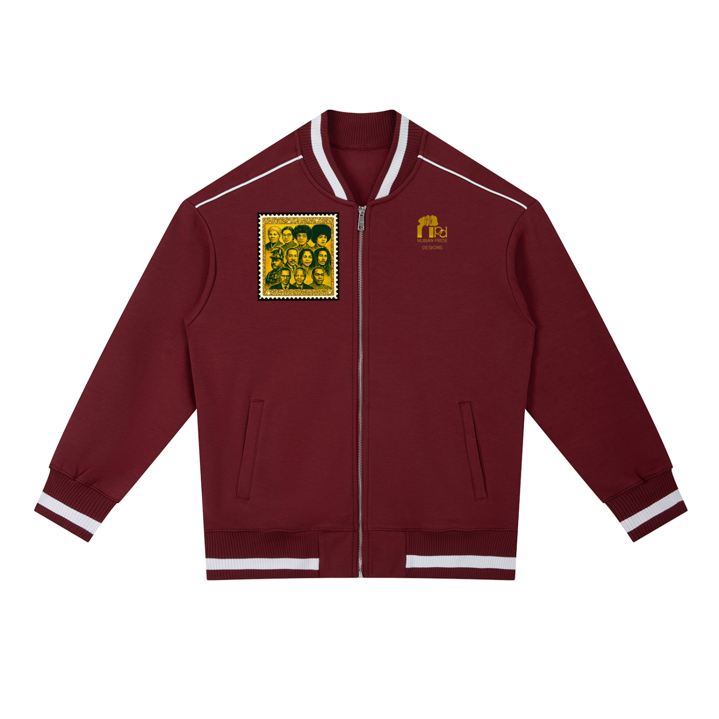 Icons of Heritage™ Contrast Piping Zip Unisex Bomber Jacket